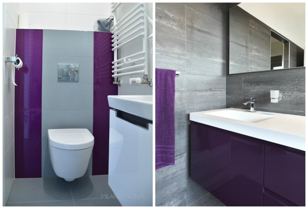 Серо-фиолетовая ванная